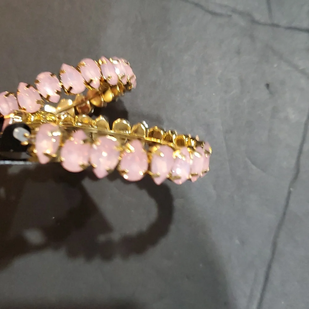 Guess pink crystal gemstone studded bling hoop earrings brand‎ new